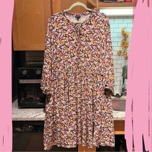 Torrid long sleeve challis floral dress, size 4